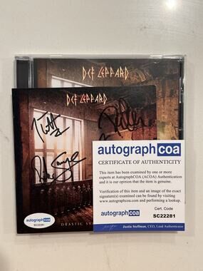 Def Leppard SIGNED Drastic Symphonies CD Autographed ACOA Authenticated #4